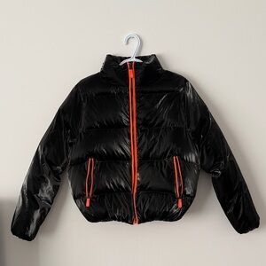 Black and Orange Puffer Jacket